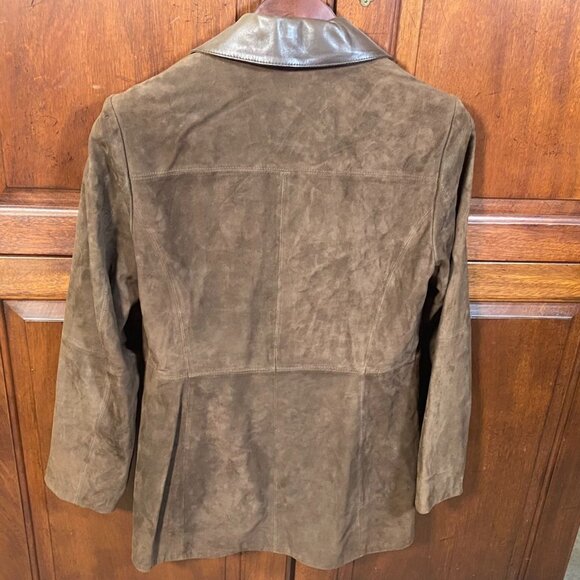 Brooks Brothers 346 Women's Blazer Jacket Size 6 Brown Suede Leather Button Up - Picture 16 of 16